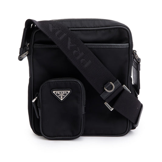 Prada Black Saffiano Re-Nylon Crossbody Bag