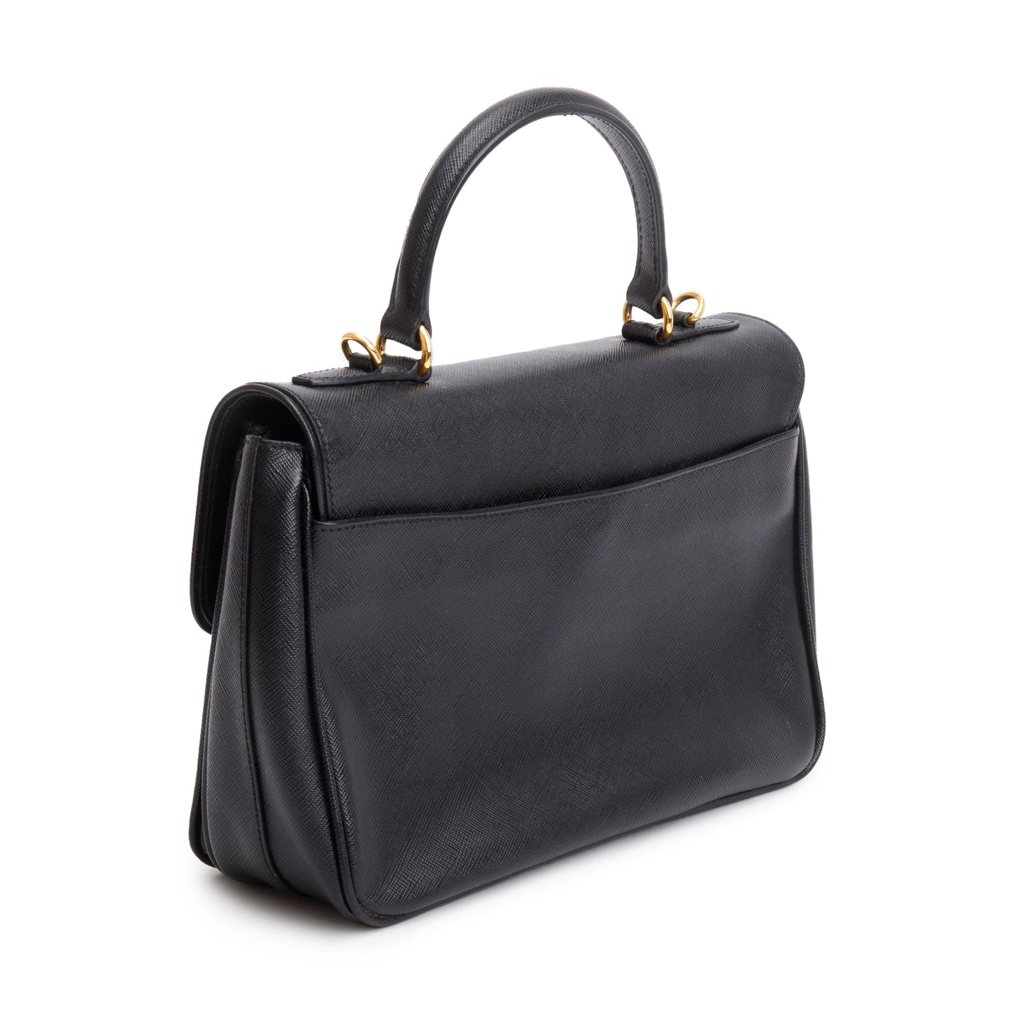 Prada Black Saffiano Top55 Handle Tote