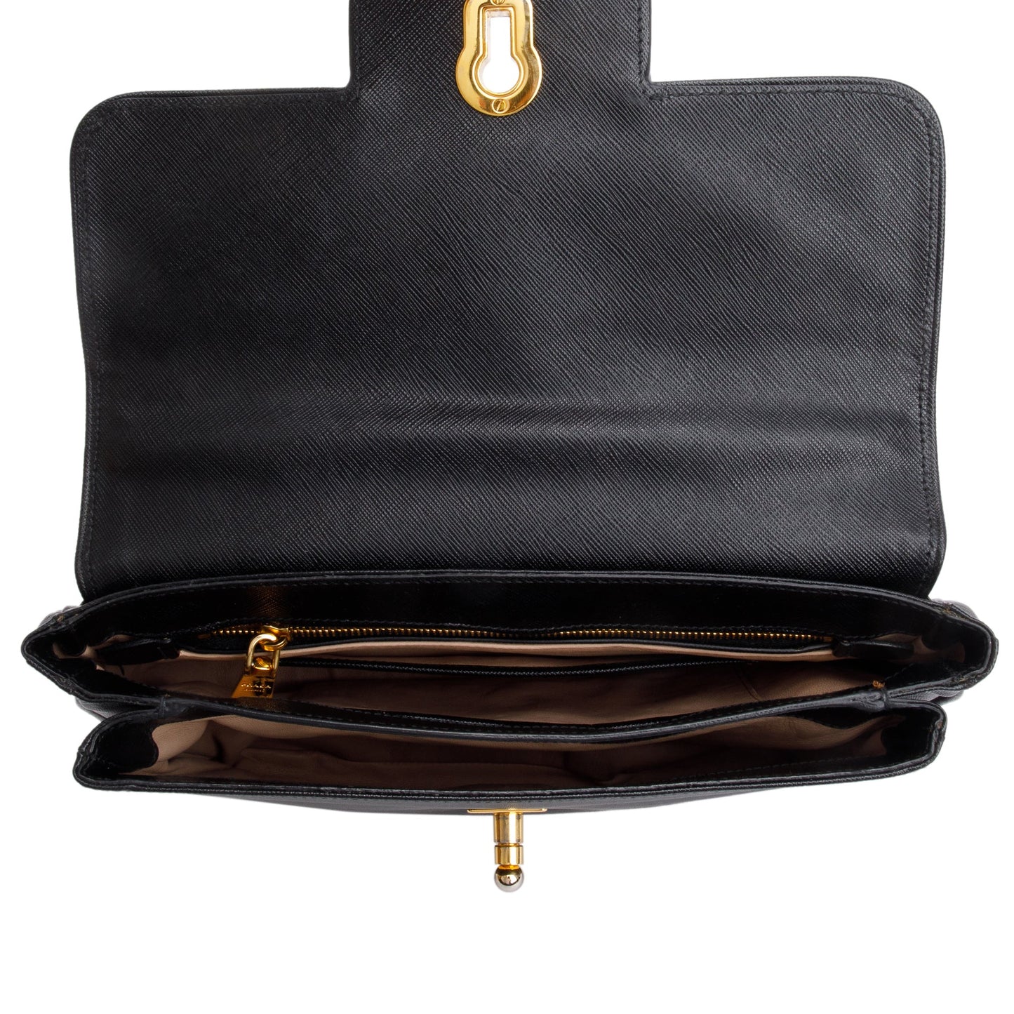 Prada Black Saffiano Top55 Handle Tote