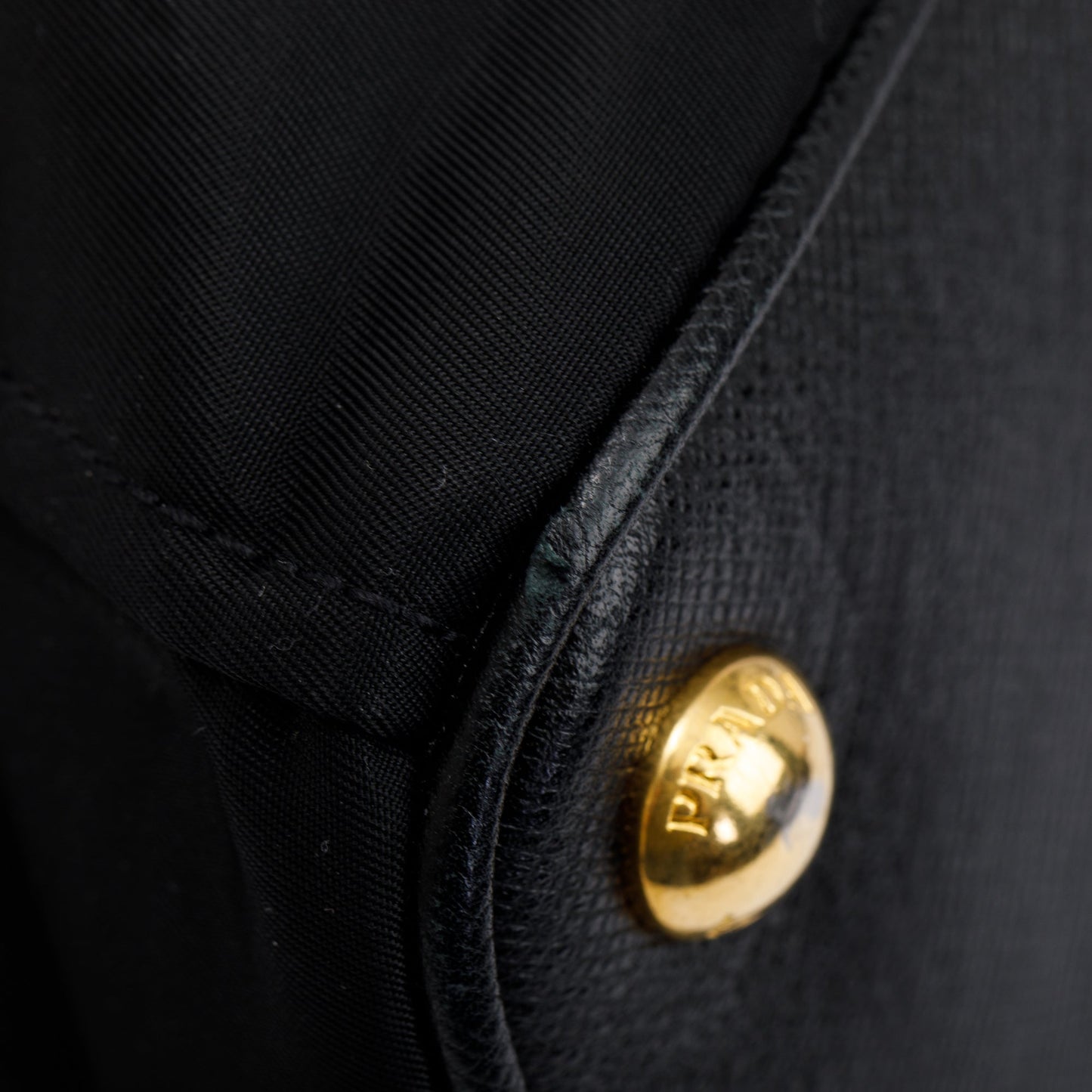 Prada Black Saffiano-Trimmed Tessuto Nylon Tote