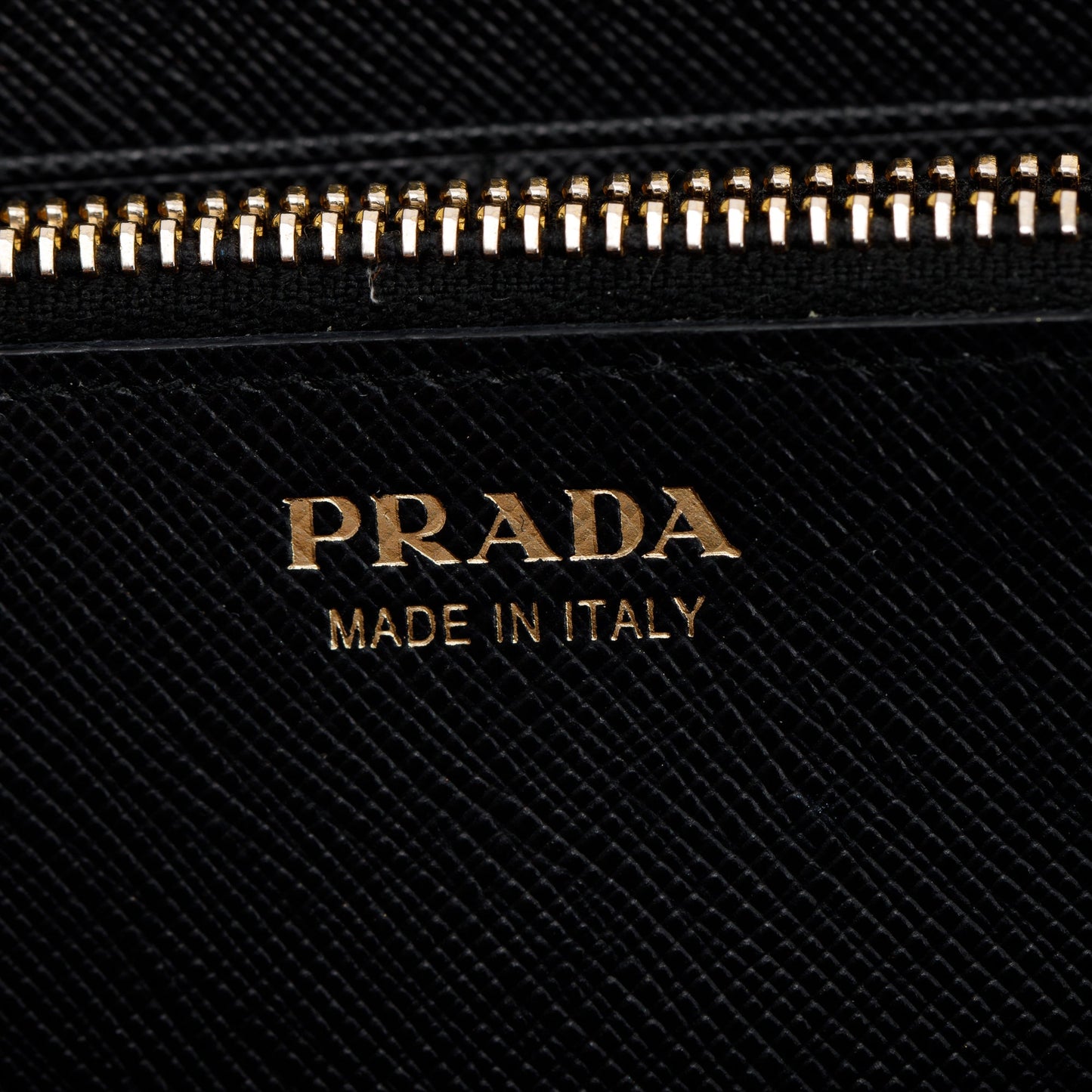 Prada Black Saffiano Zip Around Orgainzer Wallet