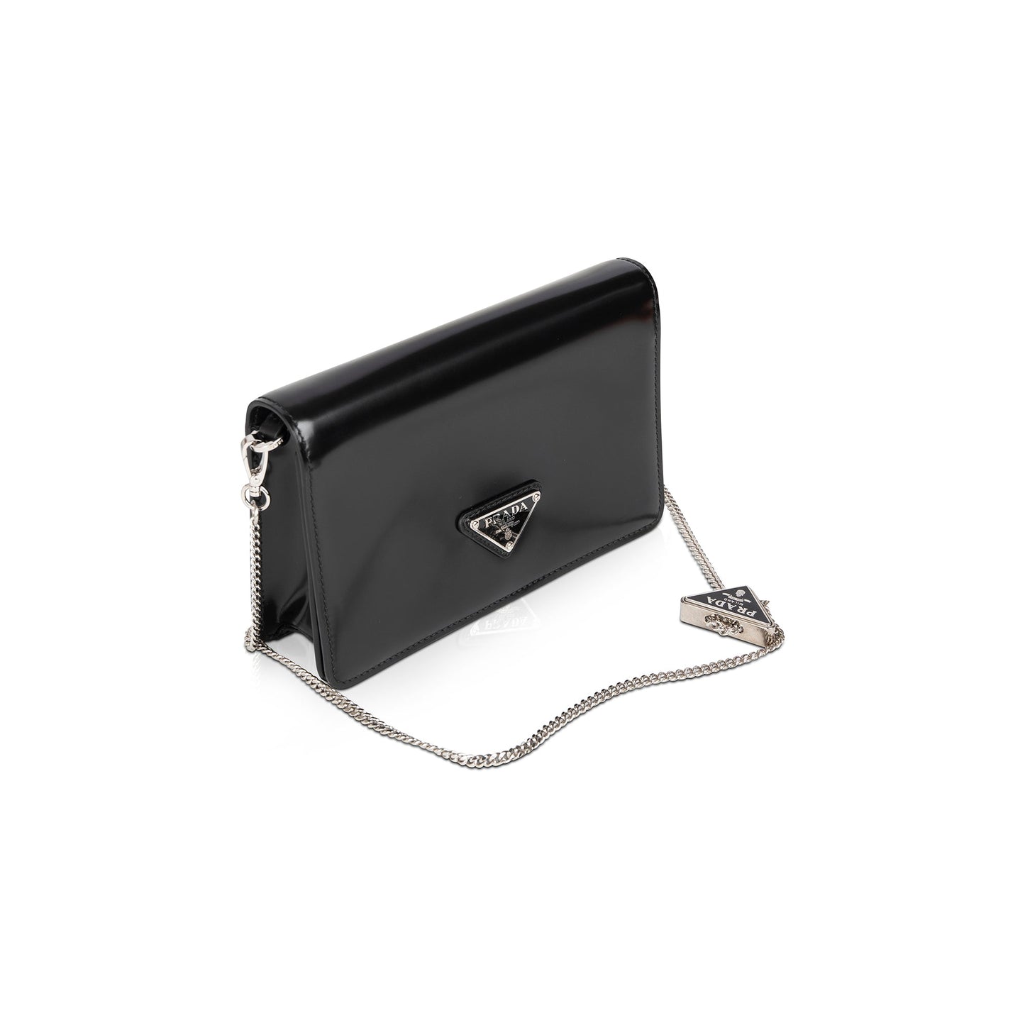 Prada Black Spazzolato Leather Shoulder Bag