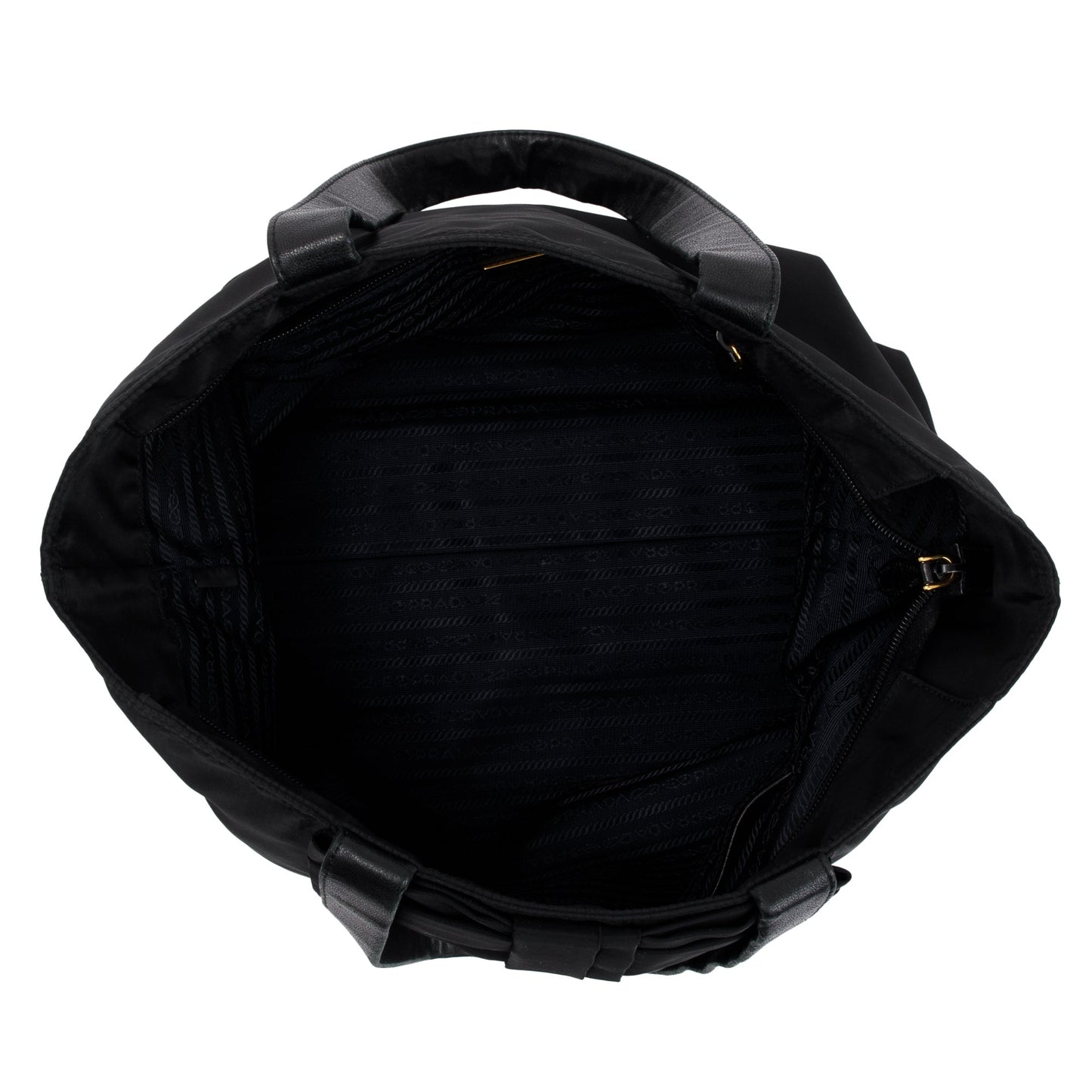 Prada Black Tessuto Nylon Bow Tote
