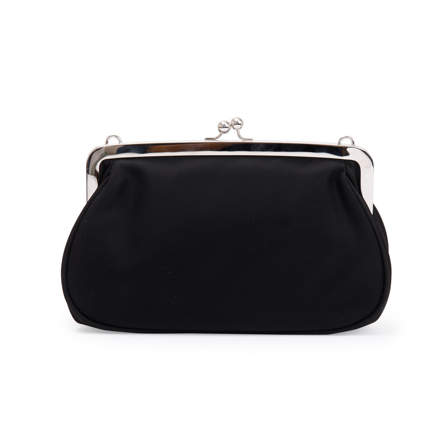 Prada Black Tessuto Nylon Kisslock Crossbody Bag