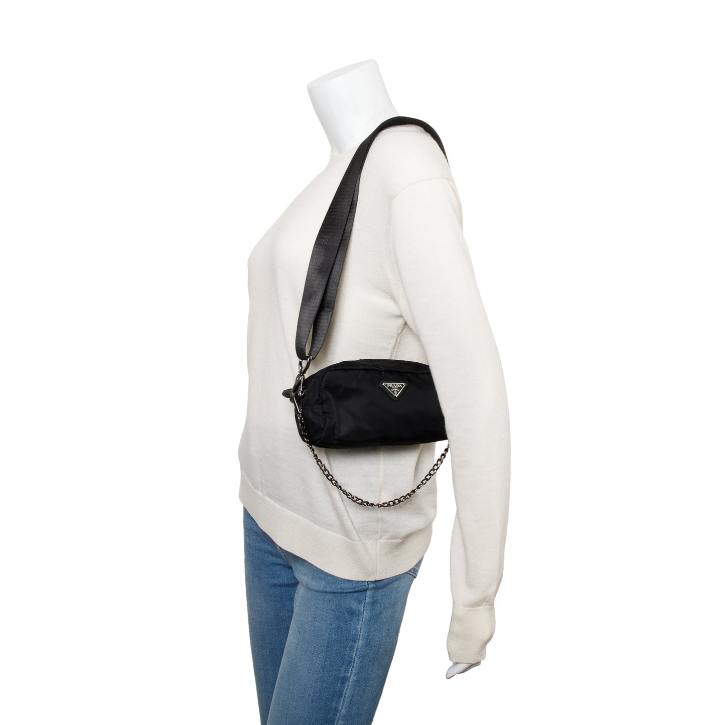 Prada Black Tessuto Nylon Mini Belt Bag