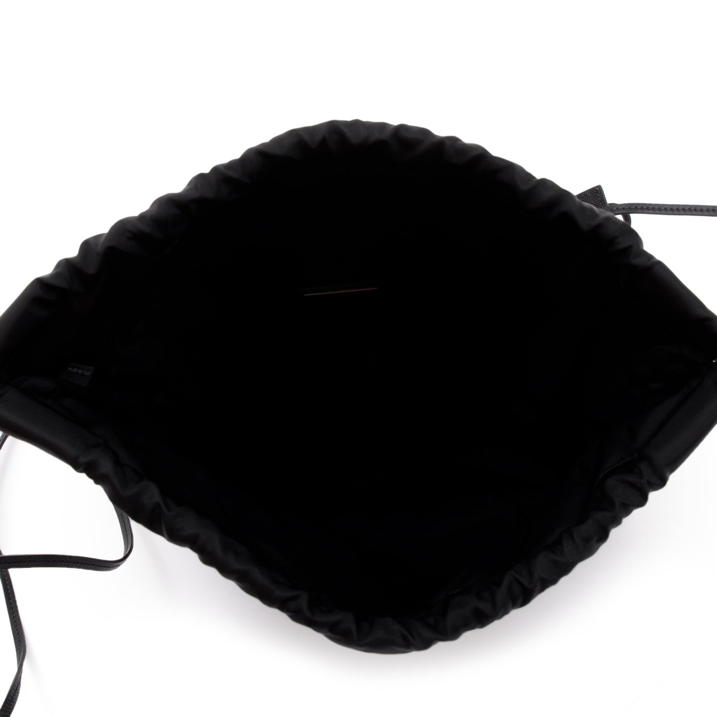 Prada Black Tessuto Nylon Whale Pocket Motif Drawstring Backpack