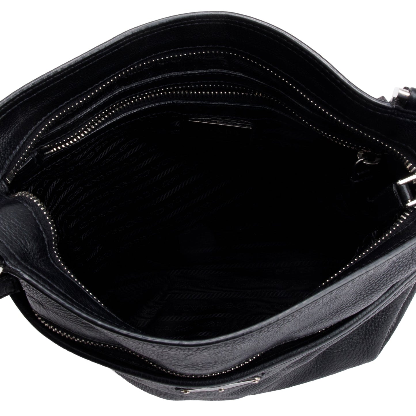 Prada Black Vitello City Messenger Bag
