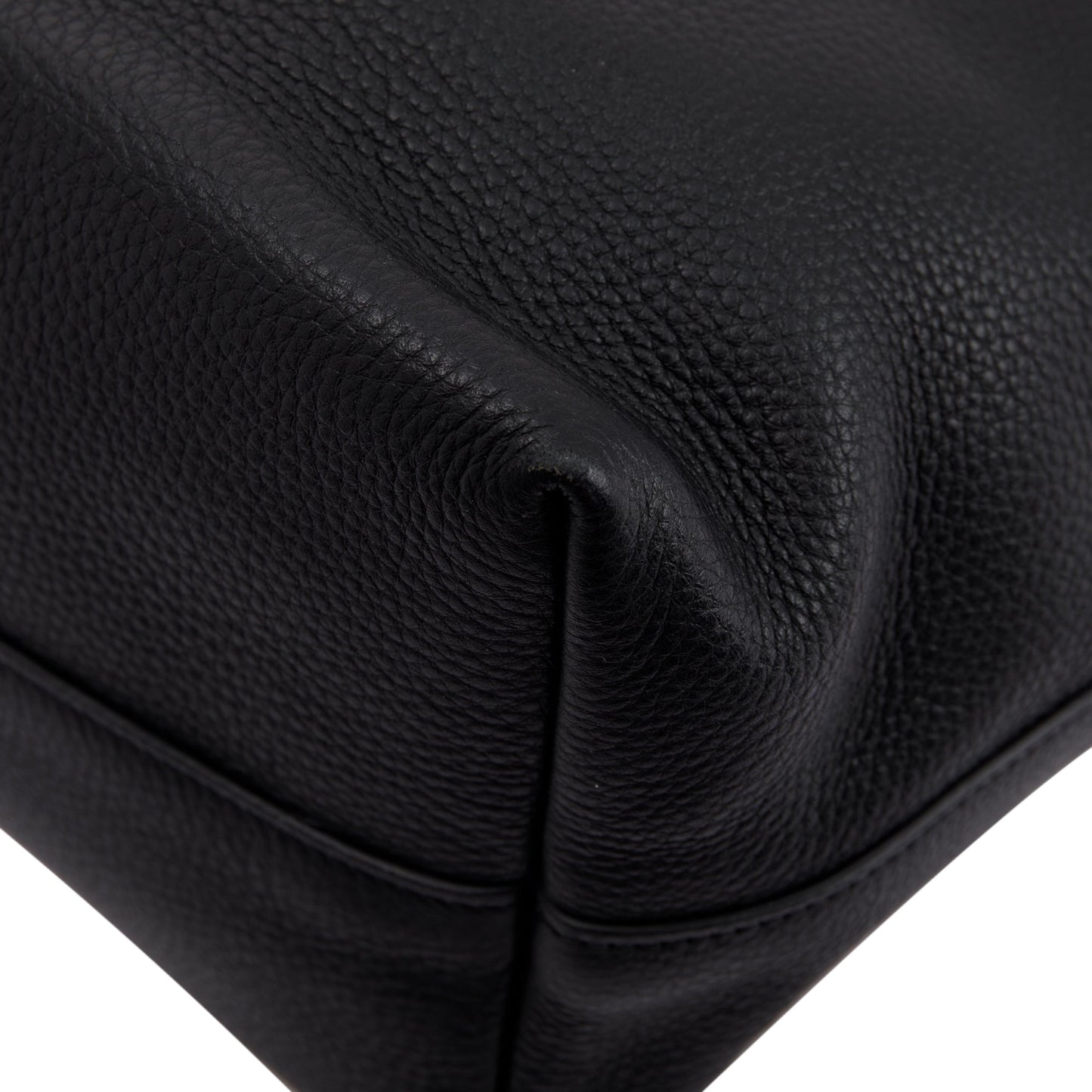 Prada Black Vitello Daino Front Pocket Shopping Tote