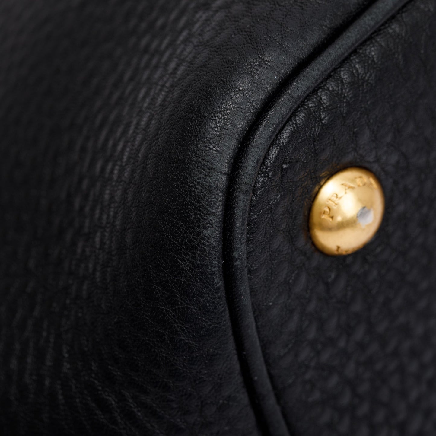 Prada Black Vitello Daino Handle Tote Bag
