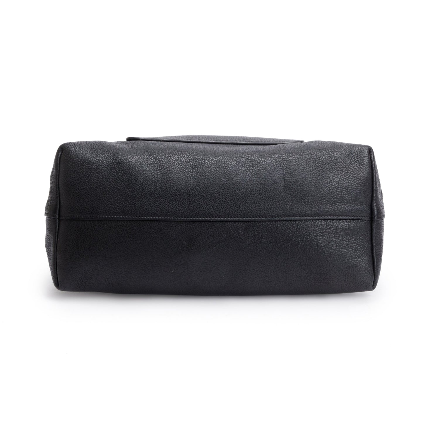 Prada Black Vitello Daino Leather Pocket Zip Tote