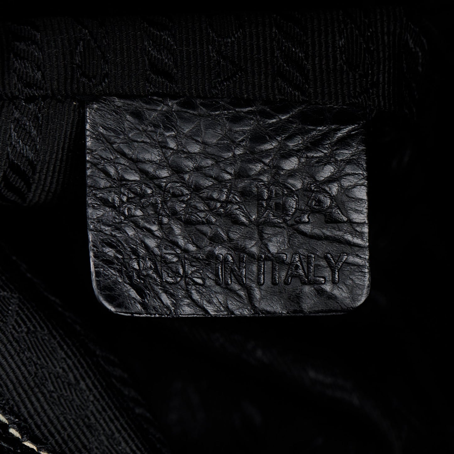 Prada Black Vitello Daino Leather Rope Hobo Bag