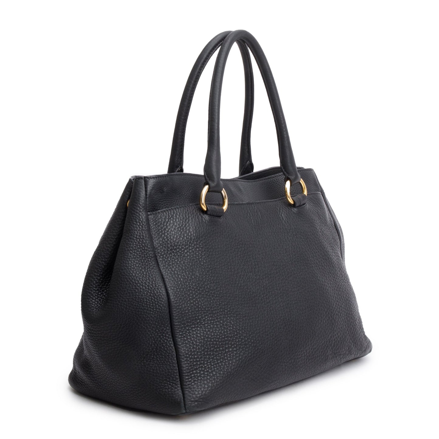 Prada Black Vitello Daino Leather Shoulder Bag