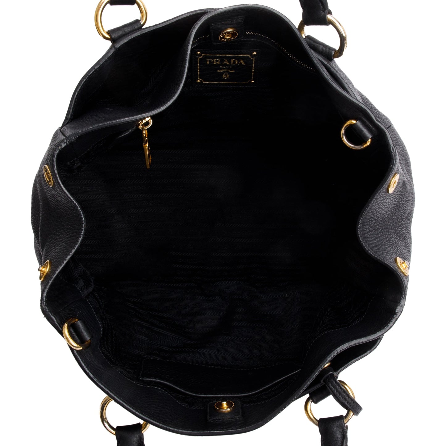 Prada Black Vitello Daino Leather Shoulder Bag
