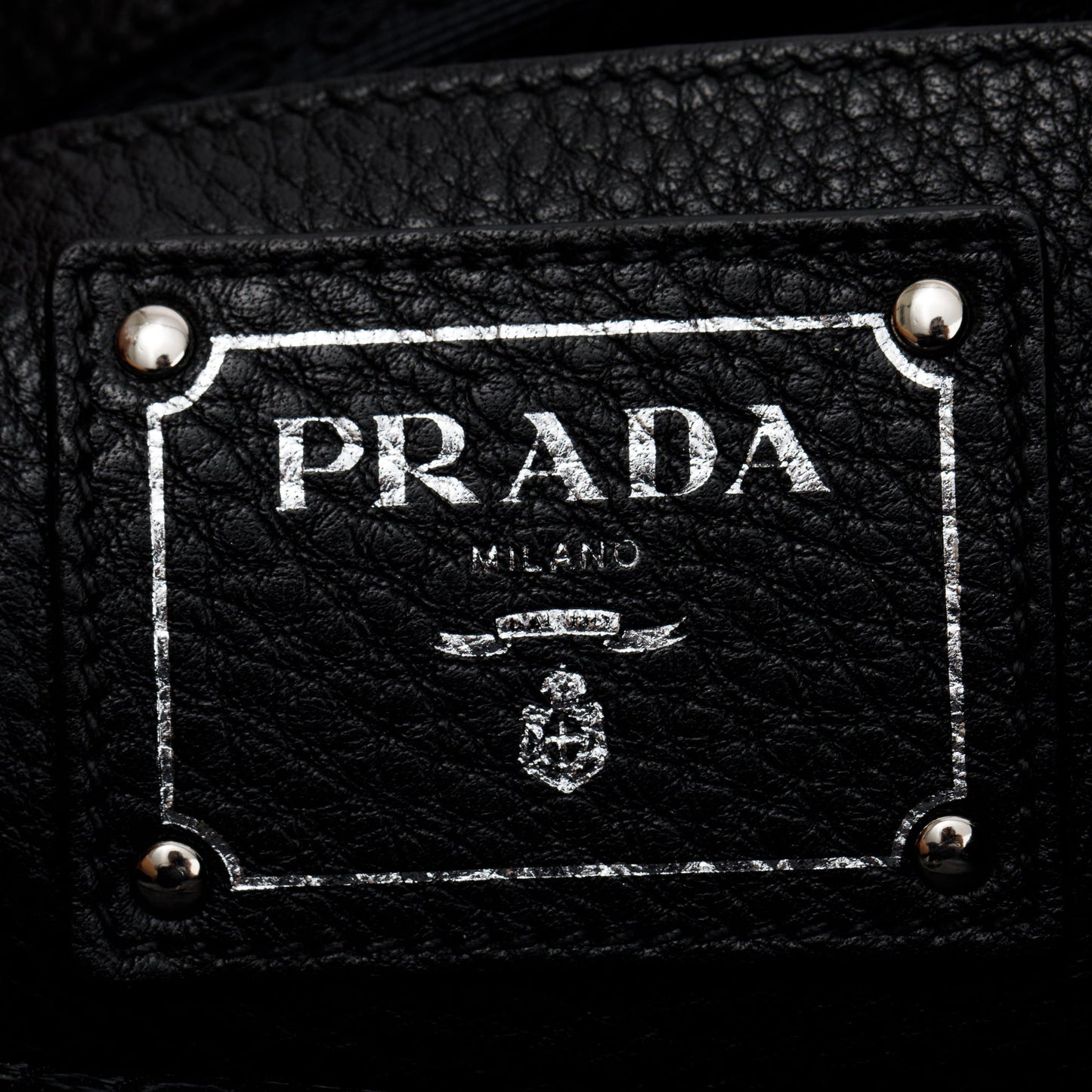 Prada Black Vitello Daino Leather Side Zip Shopping Tote