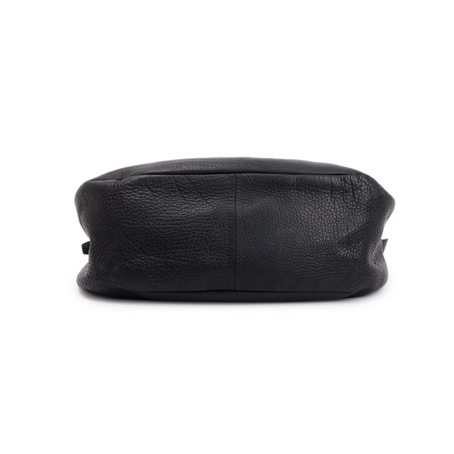 Prada Black Vitello Daino Leather Zip Top Hobo