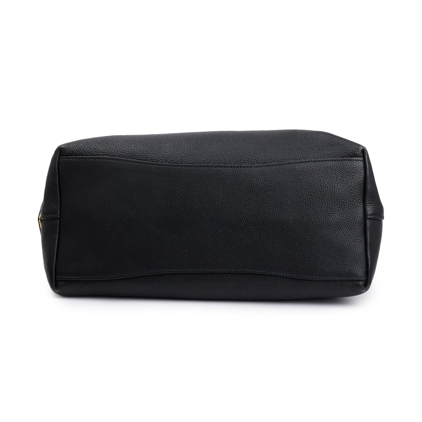 Prada Black Vitello Daino Medium Logo Embossed Hobo Bag