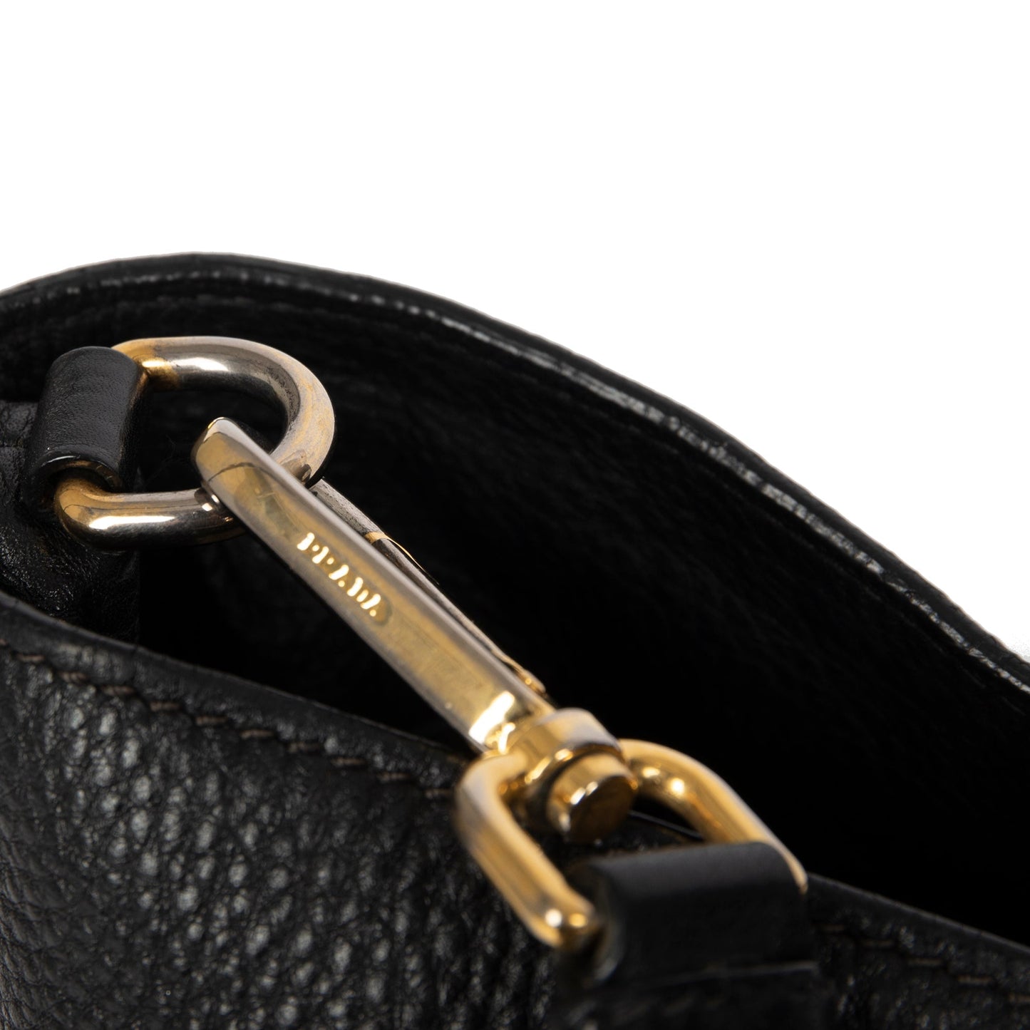 Prada Black Vitello Daino Shopping Tote