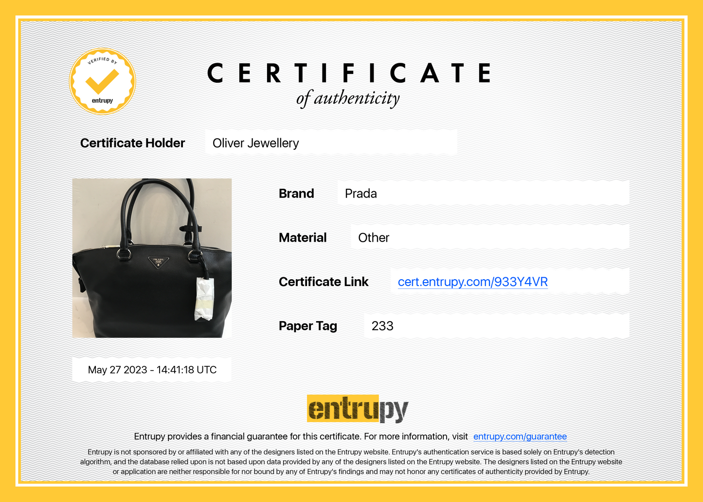 Prada Black Vitello Daino Zip Tote