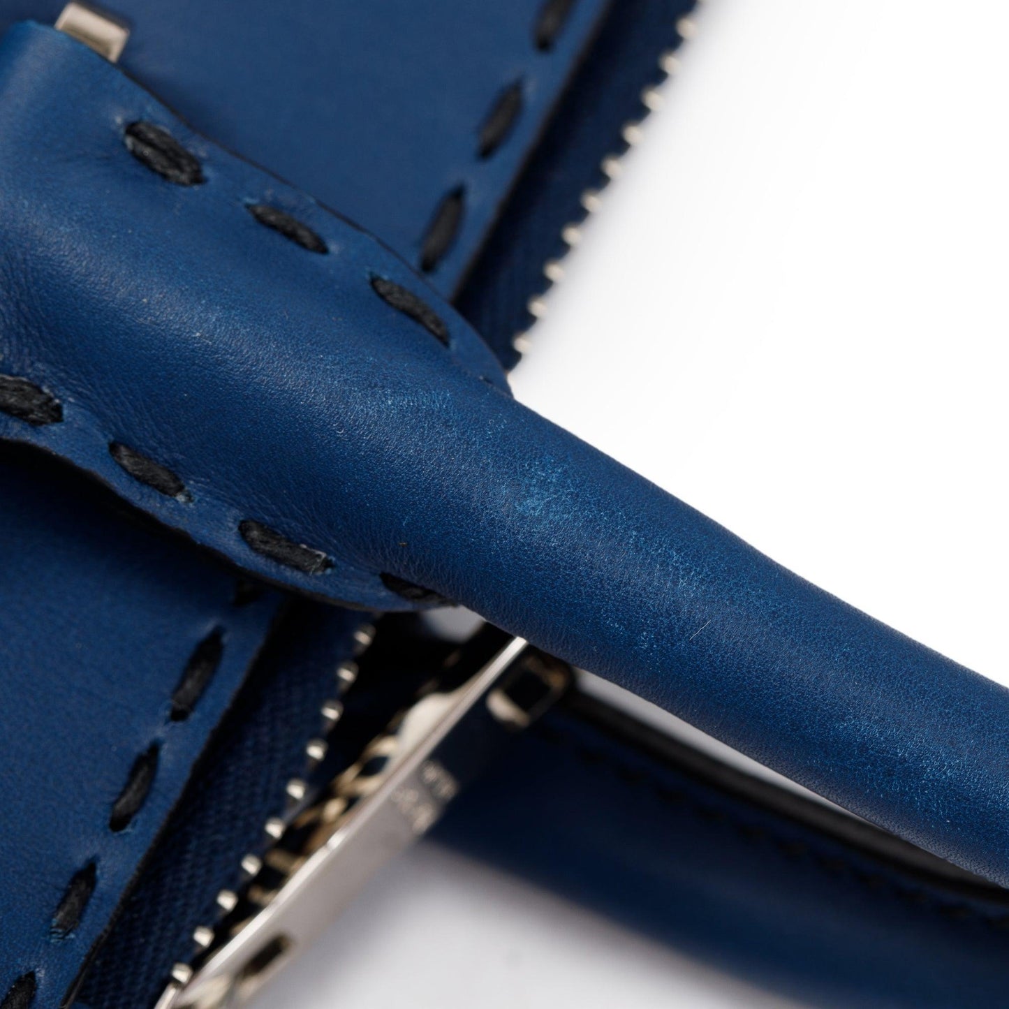 Prada Blue City Calf Small Twin Pocket Tote