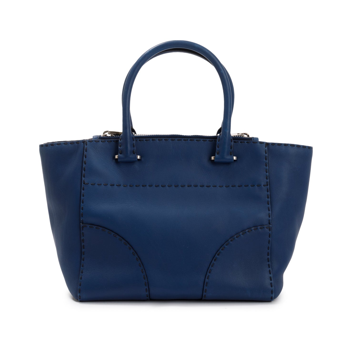 Prada Blue City Calf Small Twin Pocket Tote