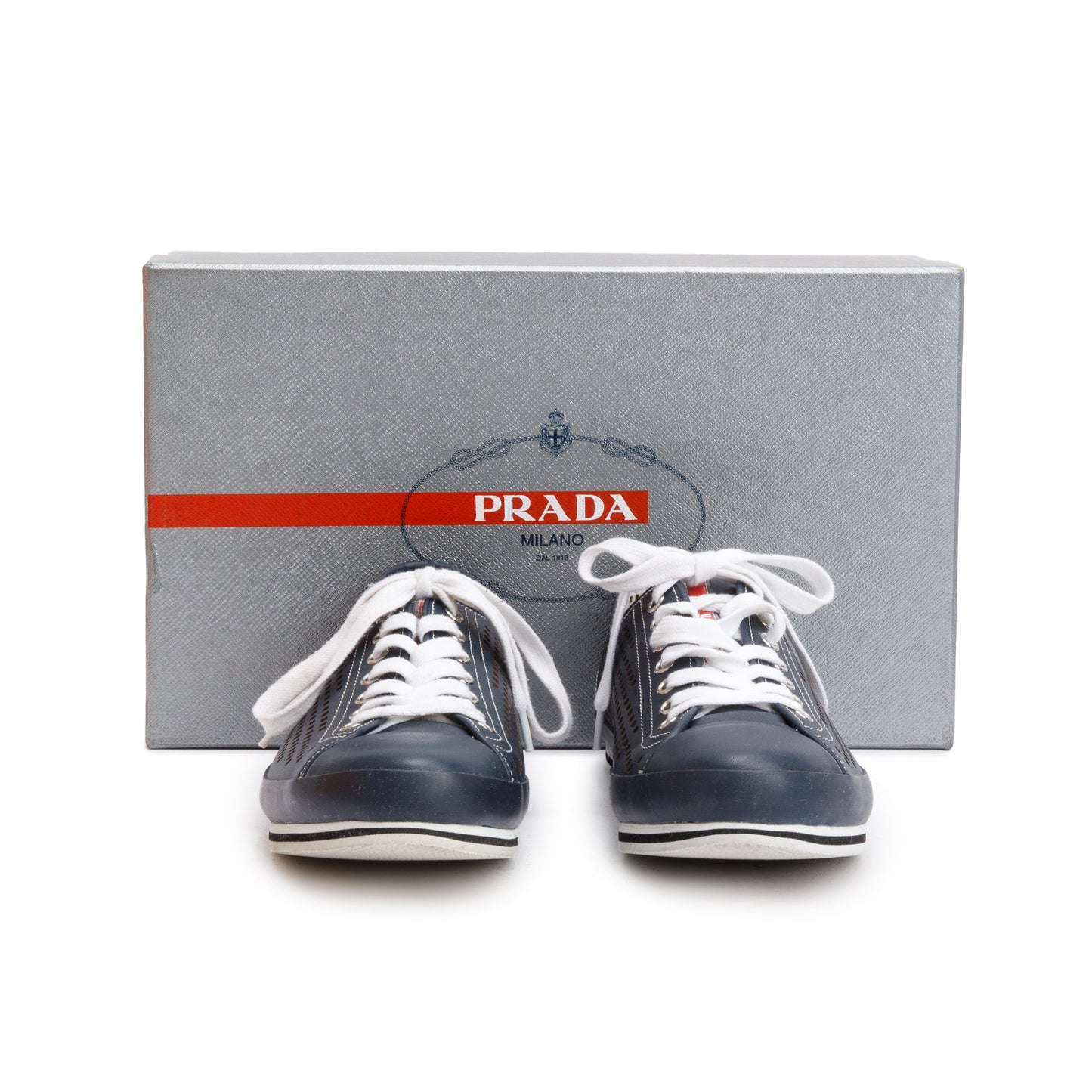 Prada Blue Nevada Fori Men's Sneakers, Size 37