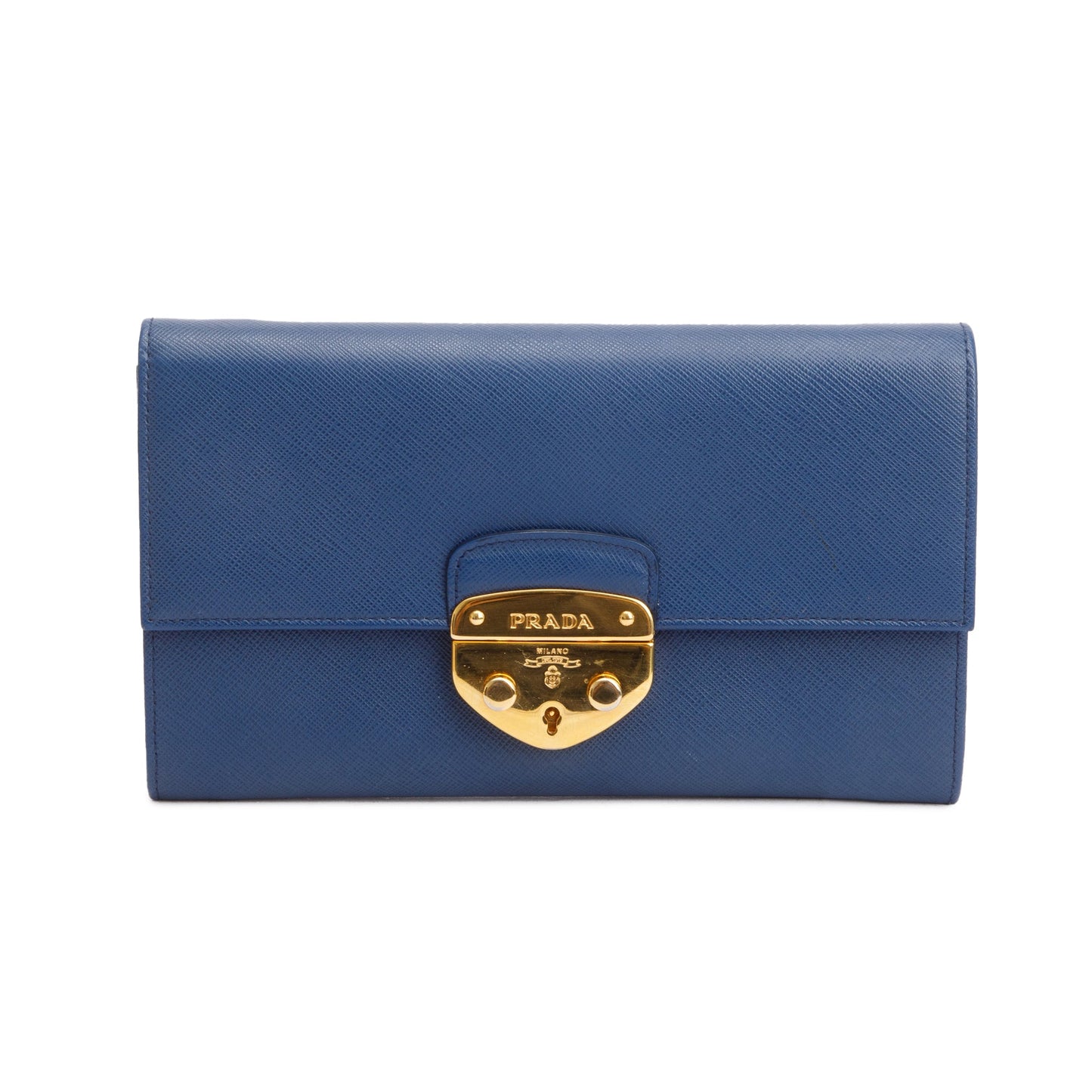 Prada Blue Saffiano Lux Leather Sound Crossbody Bag