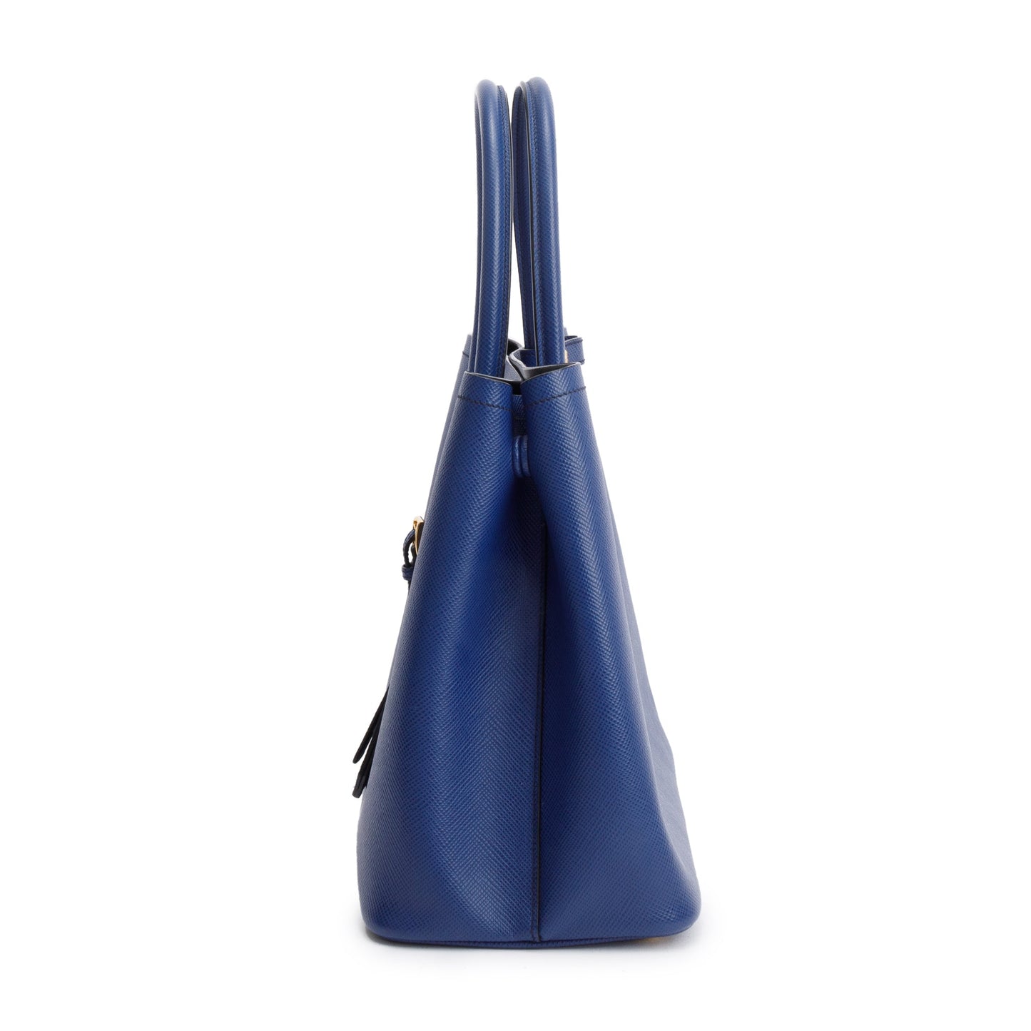 Prada Blue Saffiano Lux Medium Cuir Double Tote