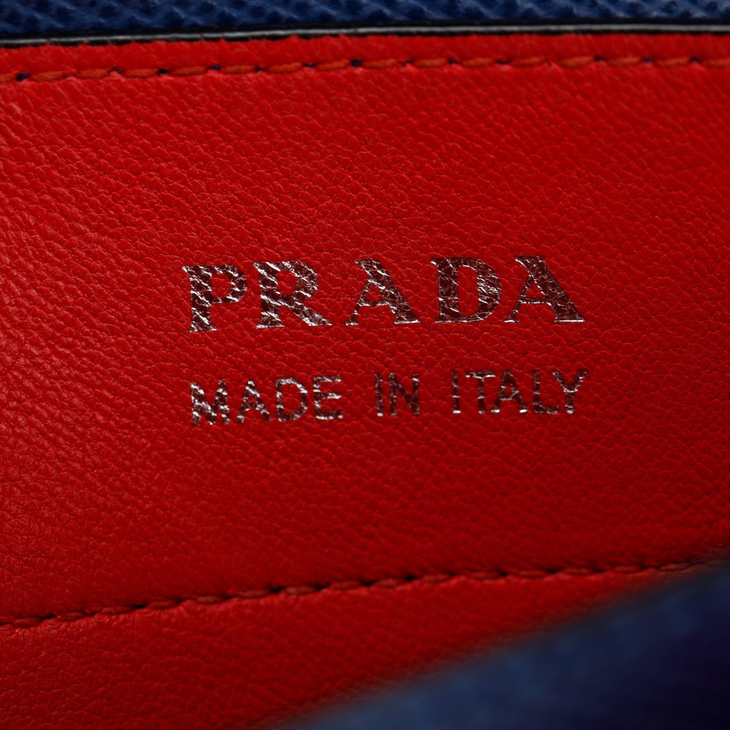 Prada Blue Saffiano Lux Small Cuir Double Tote