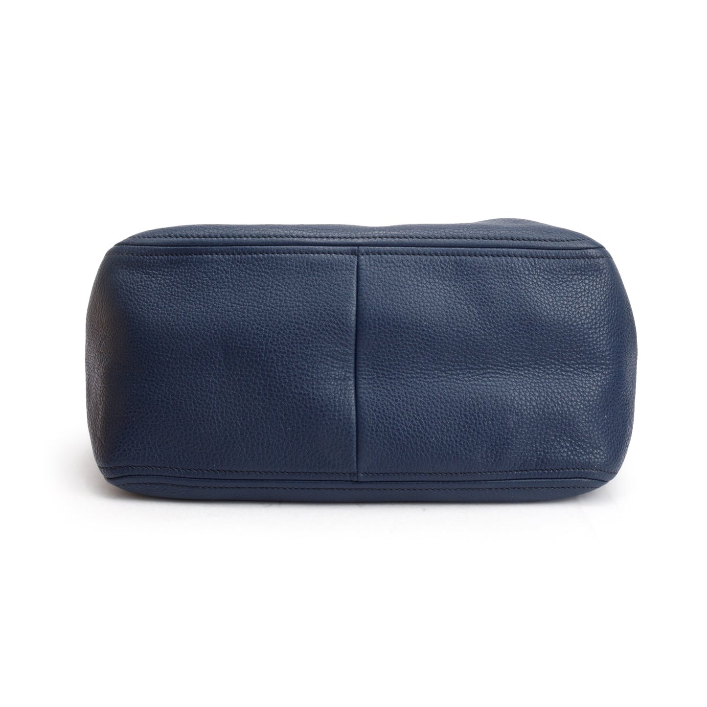 Prada Blue Vitello Phenix Leather Bauletto