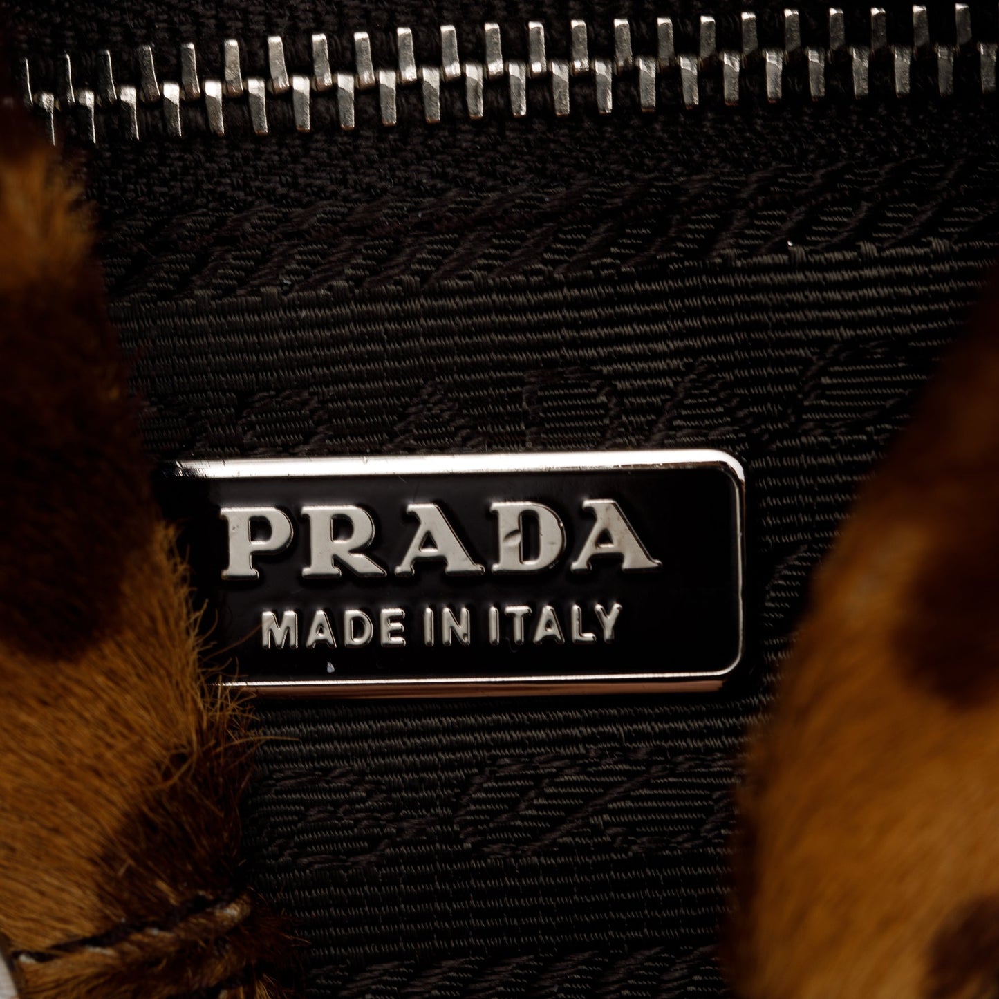 Prada Brown Cavallino Leopard Print Ring Handle Bag