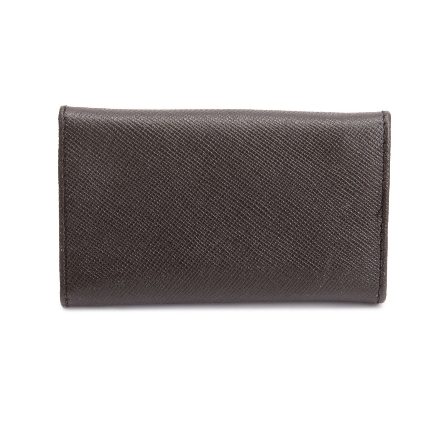 Prada Brown Saffiano Leather 6 Key Holder