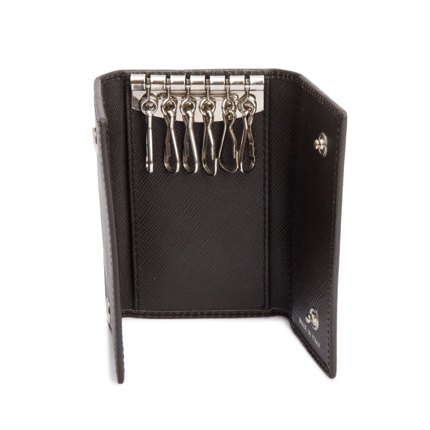 Prada Brown Saffiano Leather 6 Key Holder