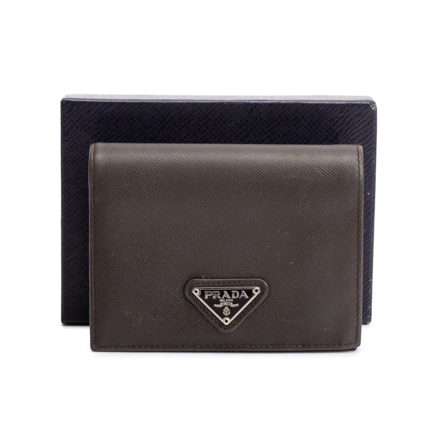 Prada Brown Saffiano Leather Bi-Fold Wallet