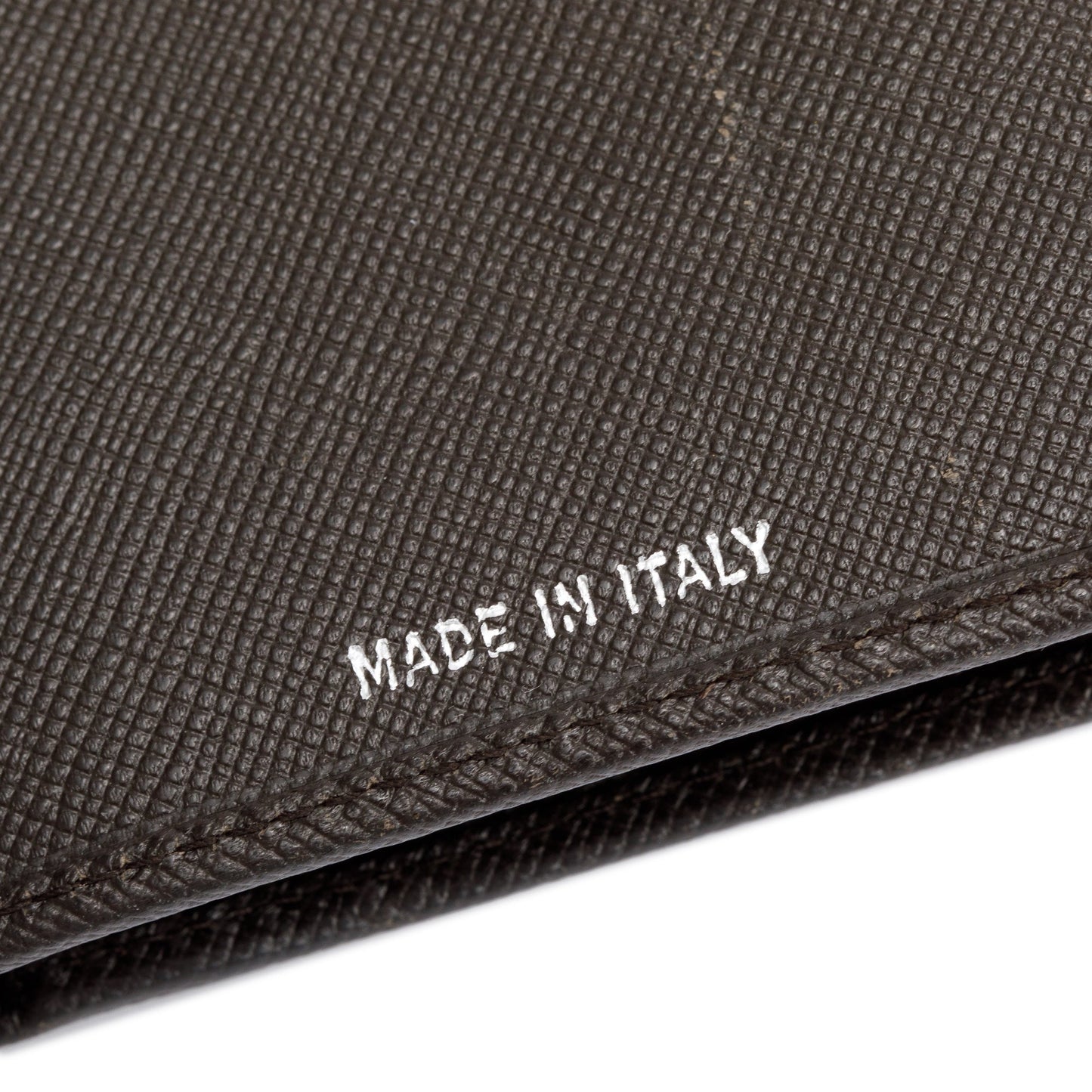 Prada Brown Saffiano Leather Bi-Fold Wallet