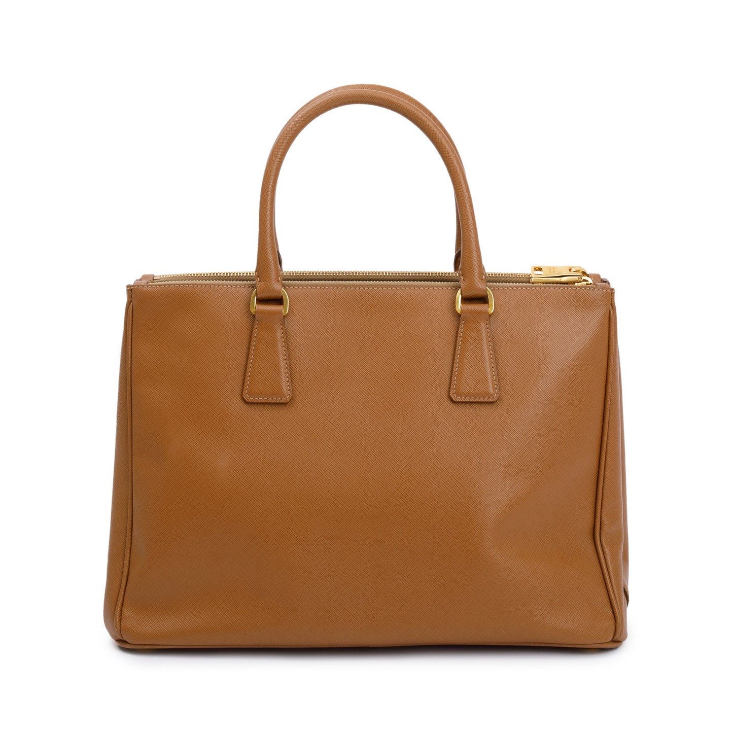 Prada Brown Saffiano Lux Medium Double Zip Galleria Tote