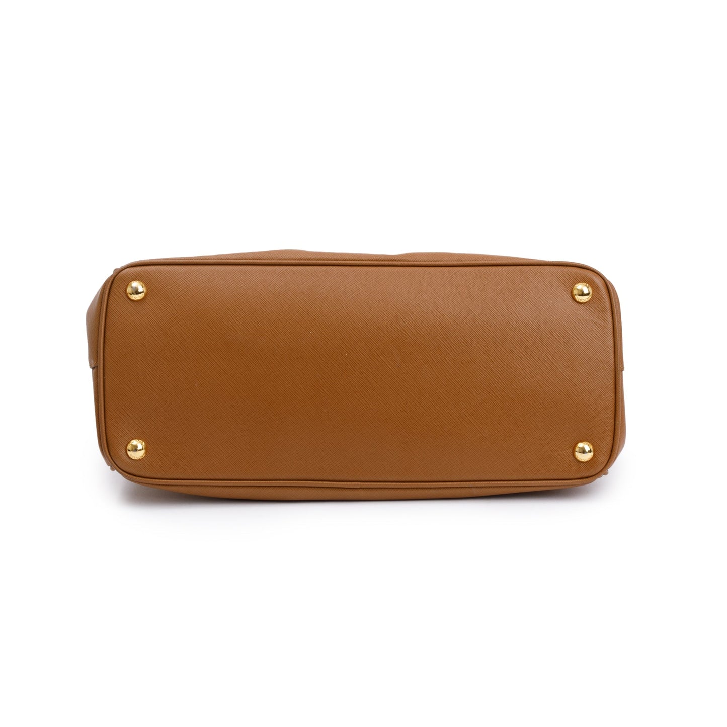 Prada Brown Saffiano Lux Medium Double Zip Galleria Tote