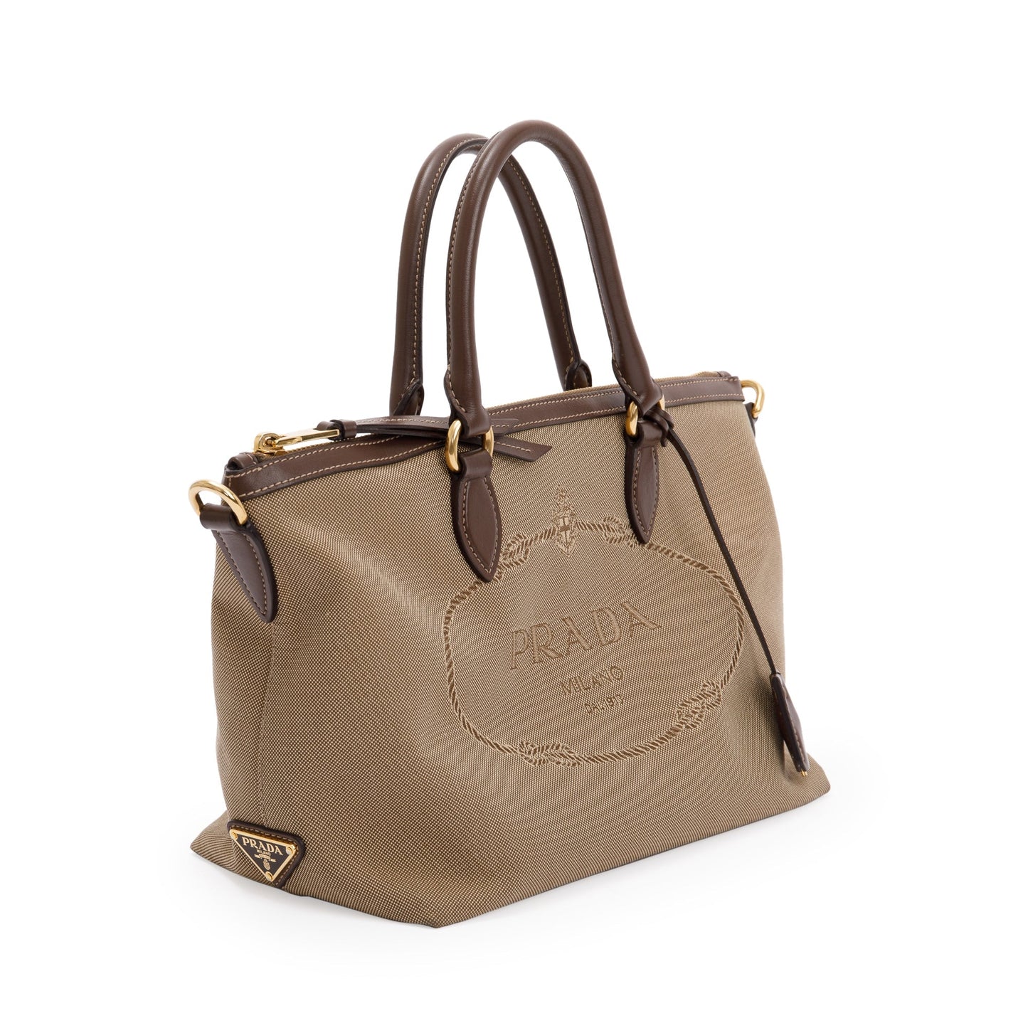 Prada Canapa Logo Jacquard Tote