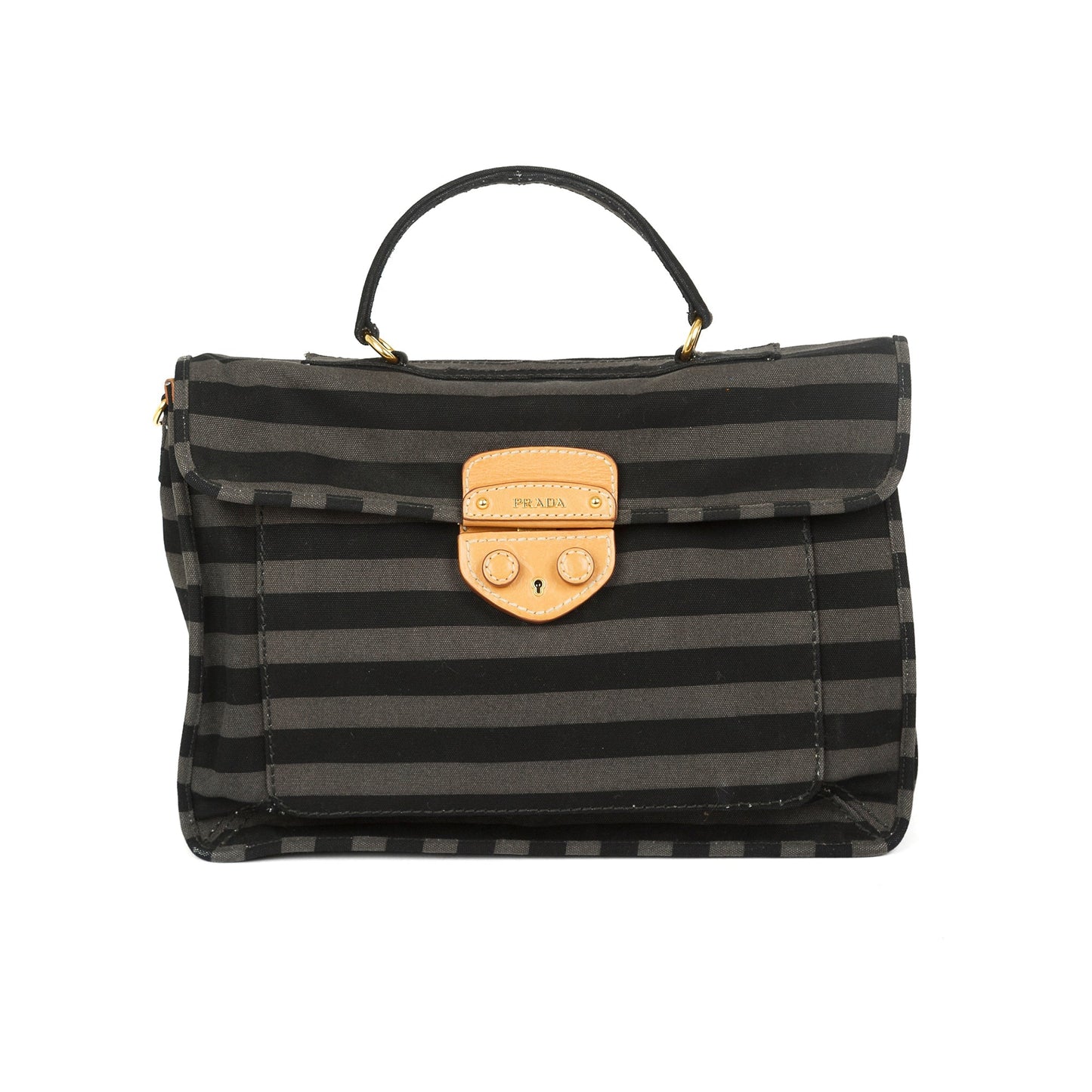 Prada Canapa Stripe Messenger Bag