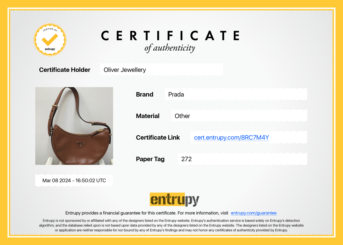 Prada Cognac Nappa Leather Arque Shoulder Bag