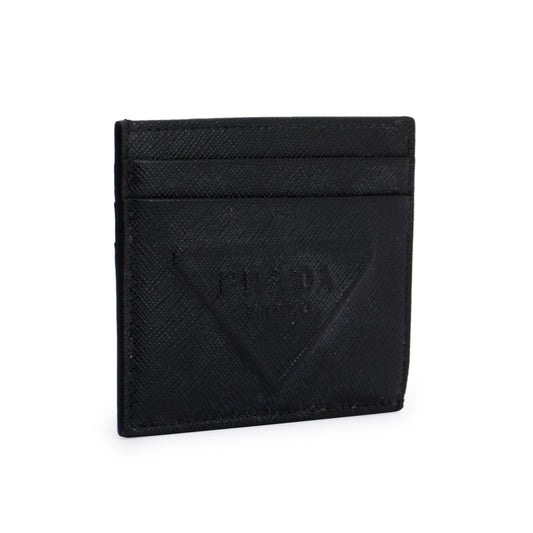 Prada Embossed Logo Saffiano Leather Card Holder