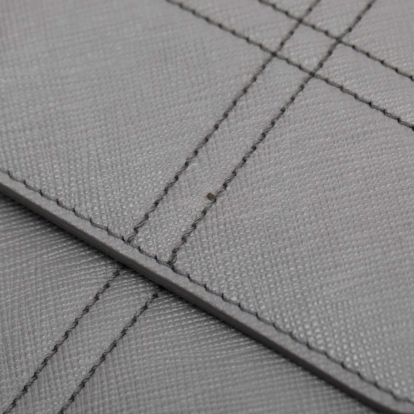 Prada Gray Saffiano Leather Soft Shoulder Bag