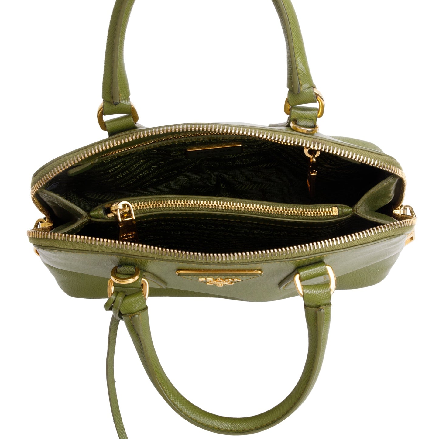 Prada Green Saffiano Lux Small Promenade Tote
