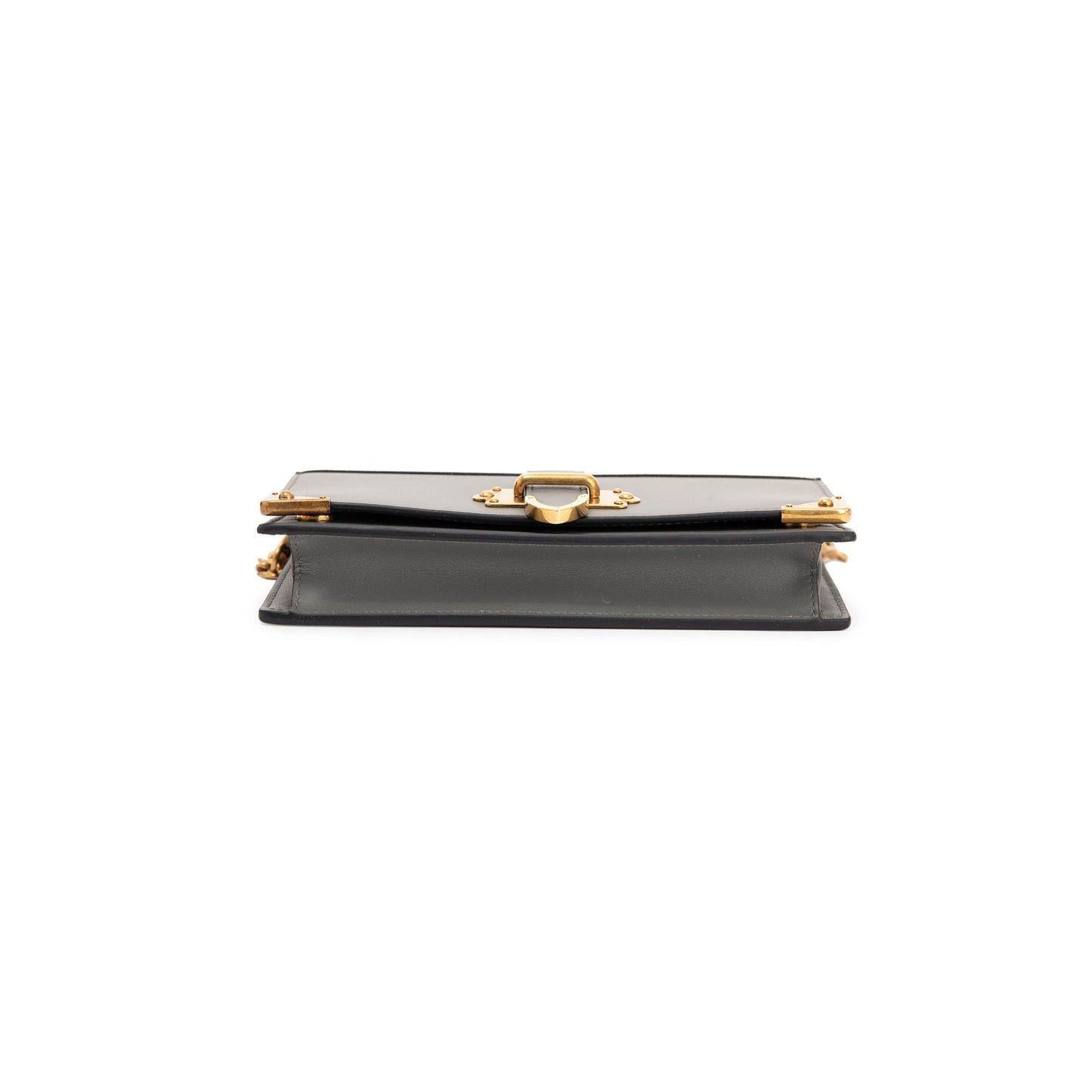 Prada Grey City Calf Cahier Wallet on Chain