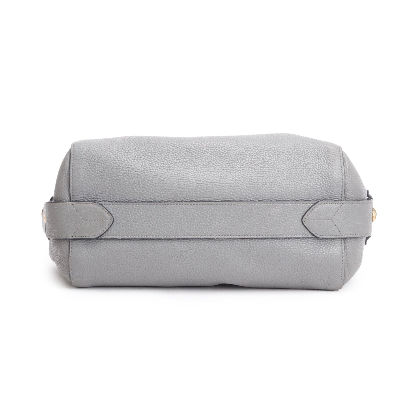 Prada Grey Vitello Daino Leather Baulleto Tote
