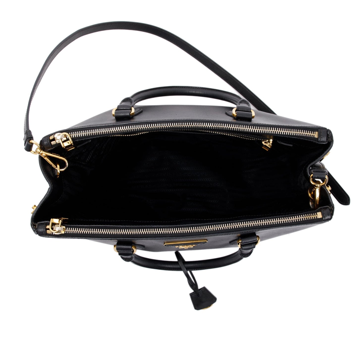 Prada Large Saffiano Lux Double Zip Galleria Tote