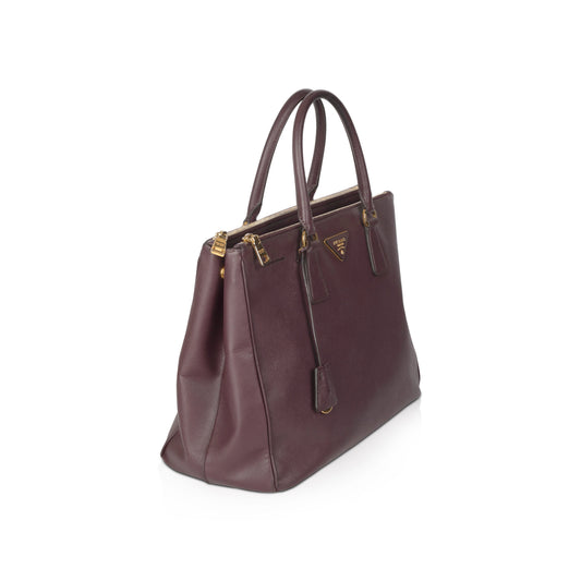 Prada Large Saffiano Lux Galleria Double Zip Tote
