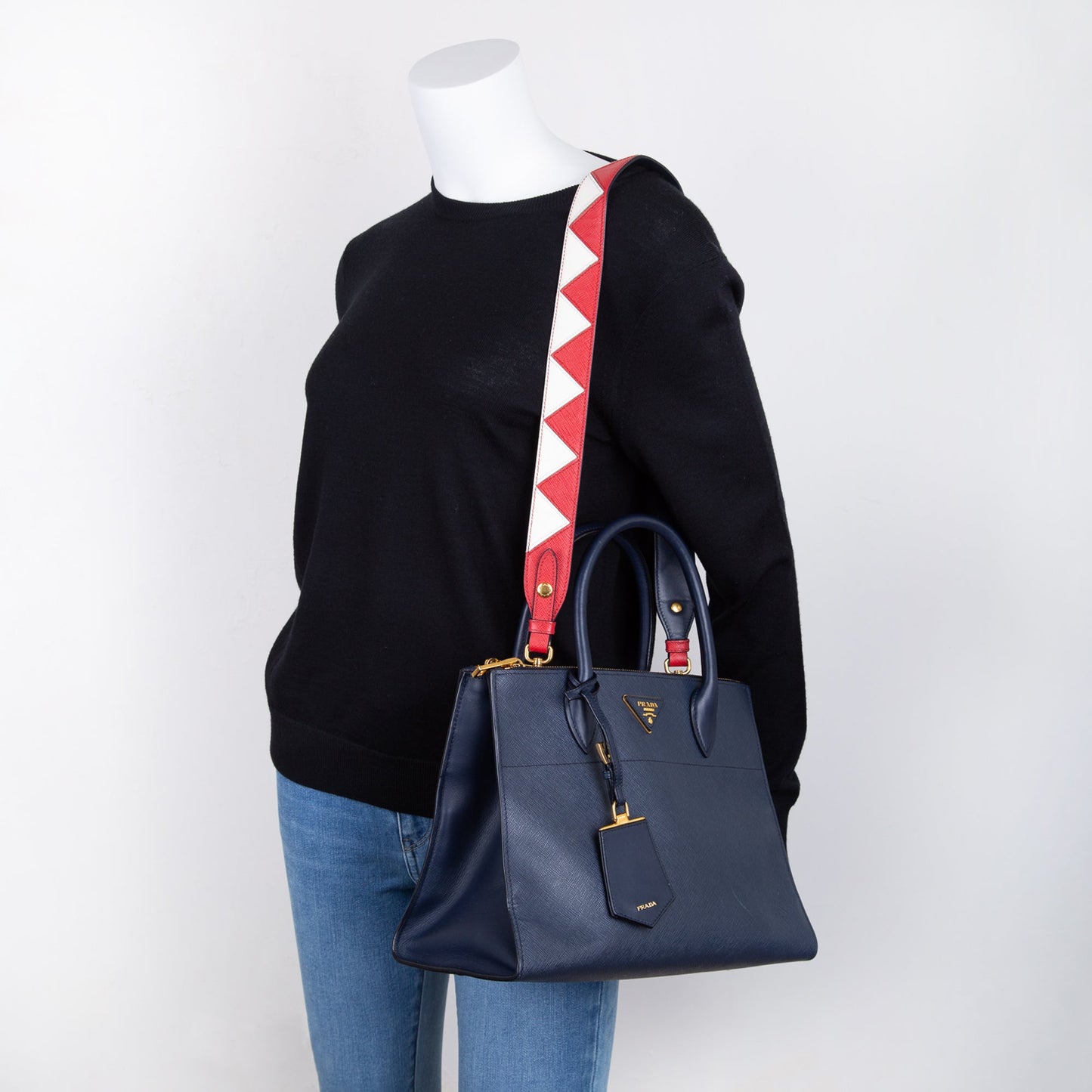 Prada Medium Saffiano & City Calf Leather Paradigme Tote