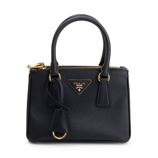 Prada Mini Saffiano Lux Galleria Double Zip Tote