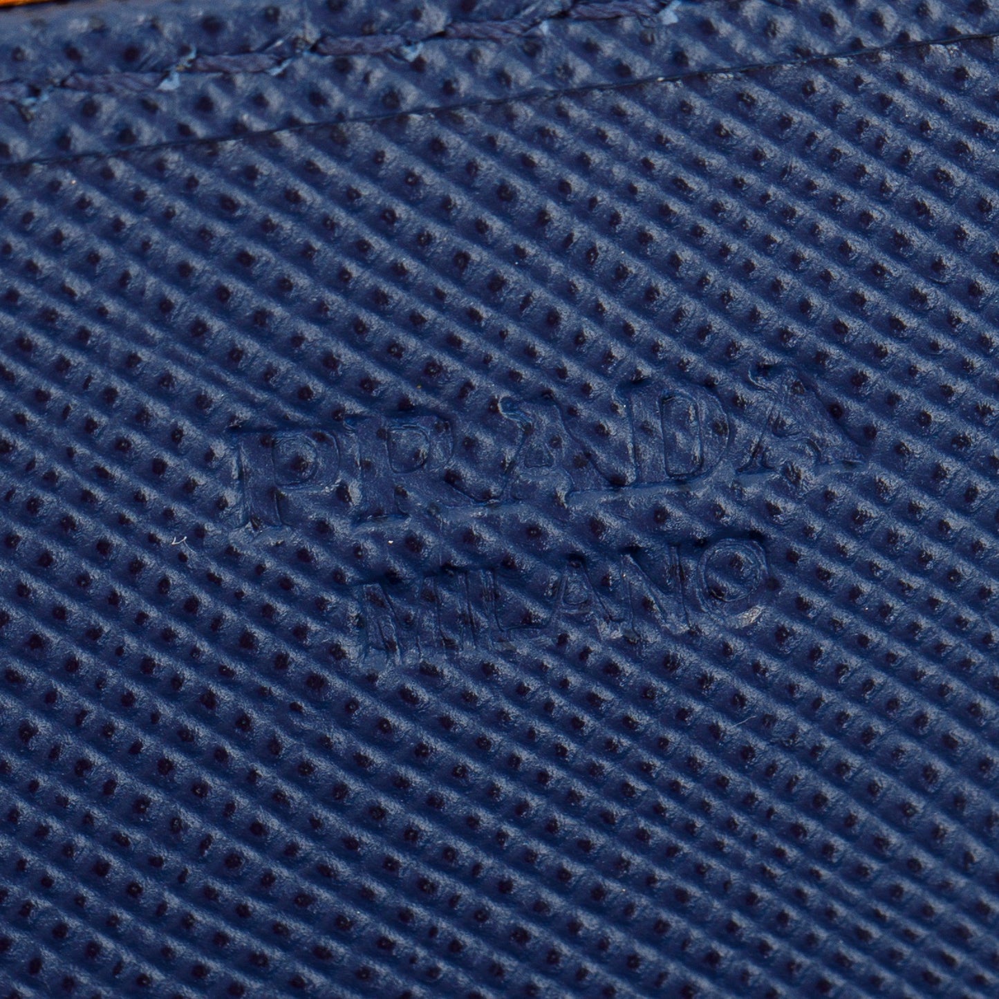 Prada Navy Saffiano Metal Wallet on Chain
