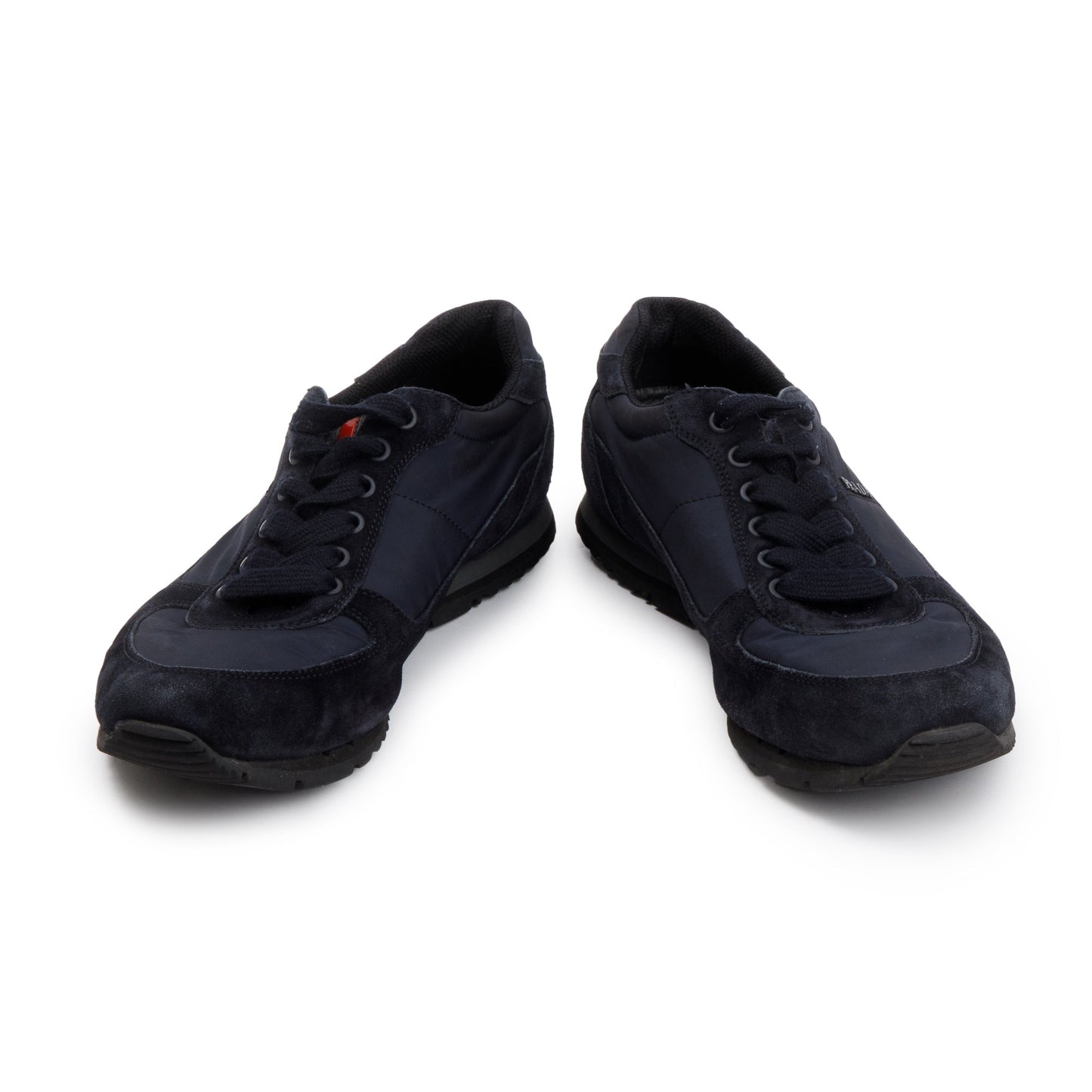 Prada Navy Sued & Nylon Linea Rossa Sneakers, Size 7